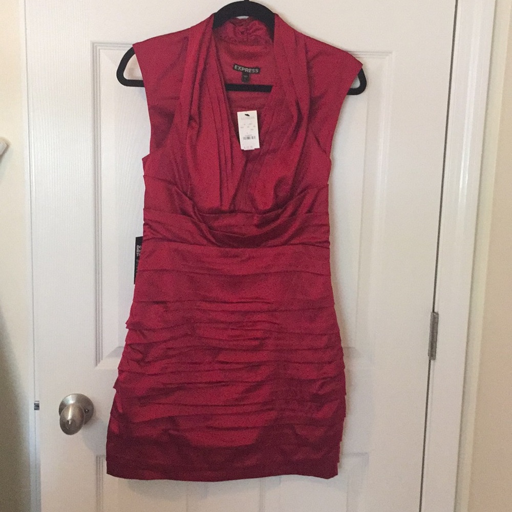 Red cocktail dress.